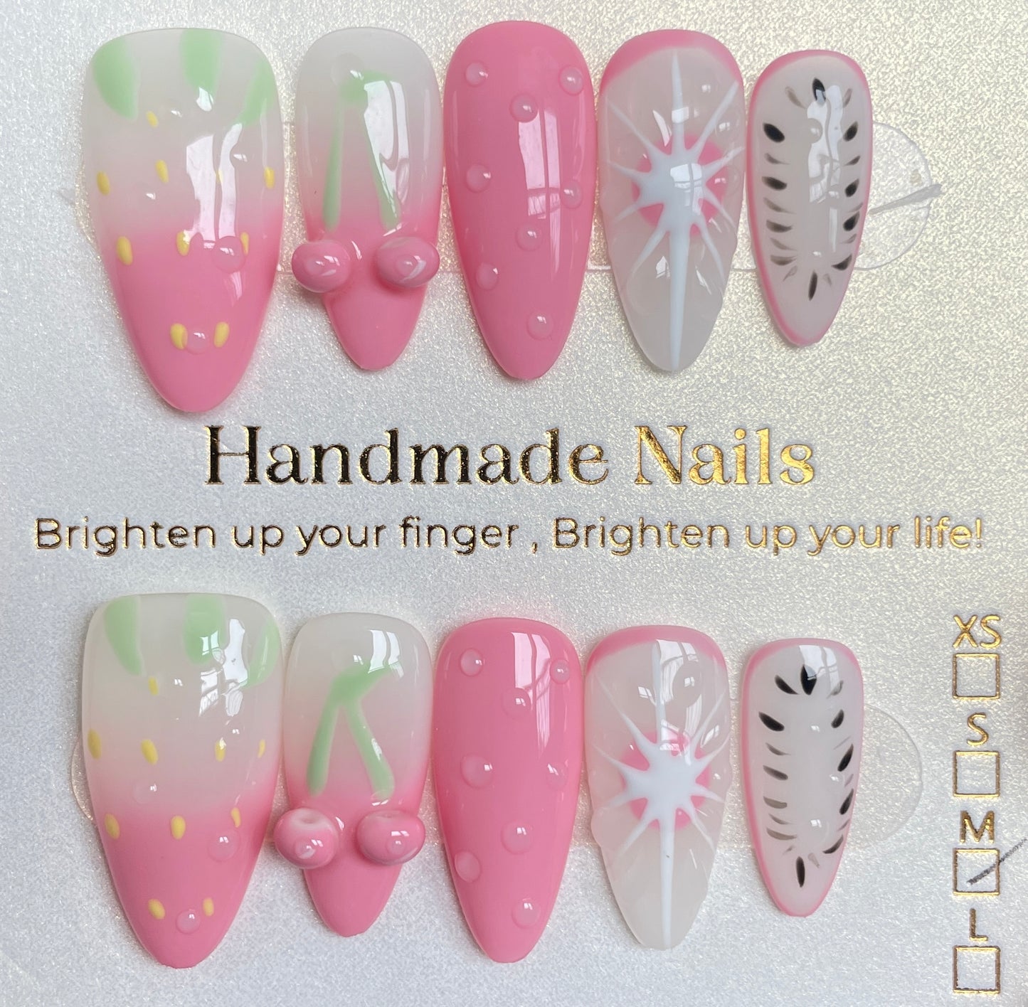 Blush πΈπ Hand made press on nails