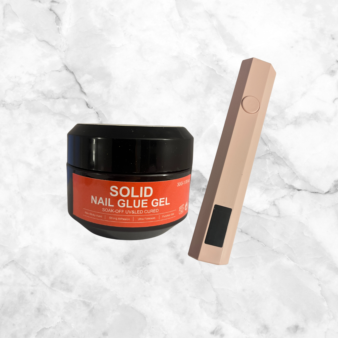 Solid nail glue and UV lamp pen kit